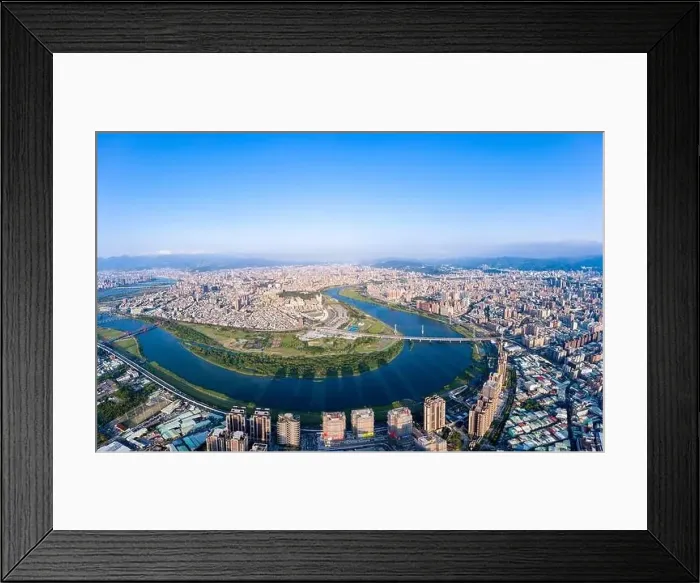 Framed Print : Taipei City Aerial View - Asia business concept image Framed Print : Taipei City Aerial View - Asia business concept image
