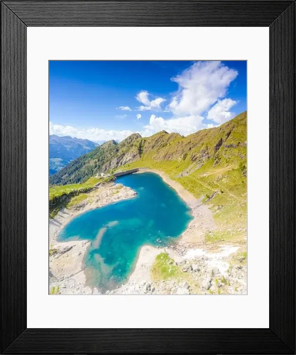 Framed Print : Sun over the pristine Pescegallo lake Framed Print : Sun over the pristine Pescegallo lake