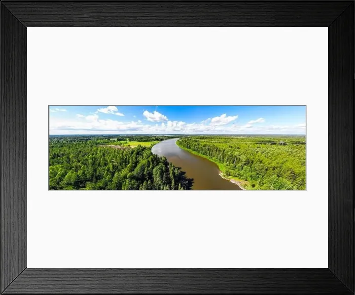Framed Print : Aerial panoramic summer view of rapid Ahvionkoski at river Kymijoki, Finland Framed Print : Aerial panoramic summer view of rapid Ahvionkoski at river Kymijoki, Finland