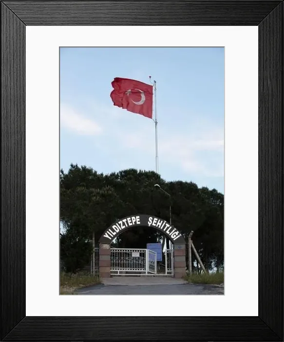 Framed Print : Urla, Turkey - may 13, 2020 : yildiztepe sehitligi Framed Print : Urla, Turkey - may 13, 2020 : yildiztepe sehitligi