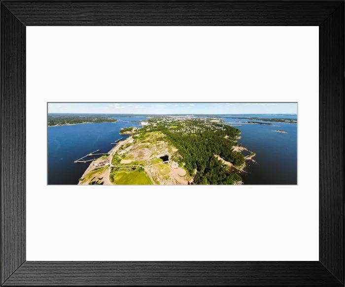 Framed Print : Aerial panoramic view of island Kotkansaari in Kotka, Finland Framed Print : Aerial panoramic view of island Kotkansaari in Kotka, Finland