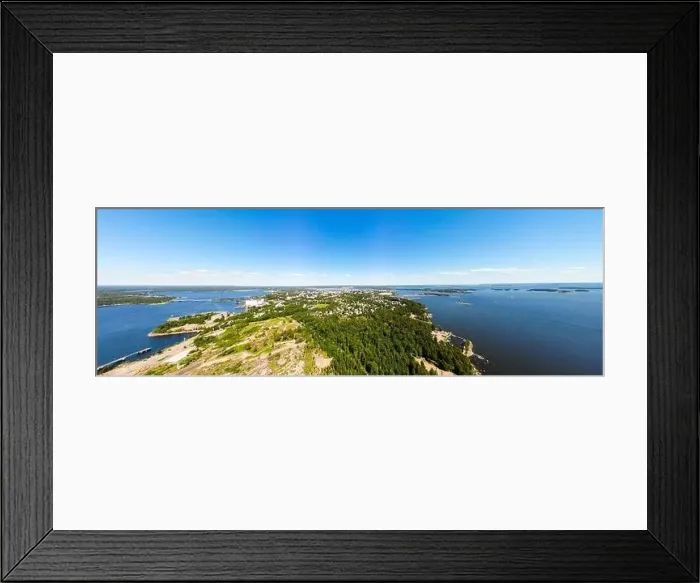 Framed Print : Aerial panoramic view of island Kotkansaari in Kotka, Finland Framed Print : Aerial panoramic view of island Kotkansaari in Kotka, Finland