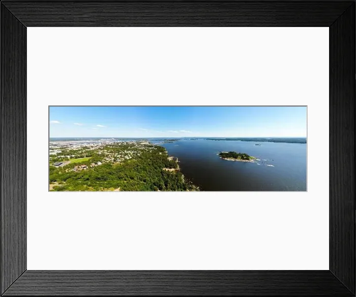 Framed Print : Aerial panoramic view of island Kotkansaari in Kotka, Finland Framed Print : Aerial panoramic view of island Kotkansaari in Kotka, Finland