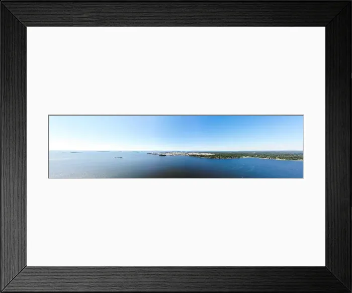 Framed Print : Aerial panoramic summer view of island Mussalo in Baltic Sea, Kotka, Finland Framed Print : Aerial panoramic summer view of island Mussalo in Baltic Sea, Kotka, Finland