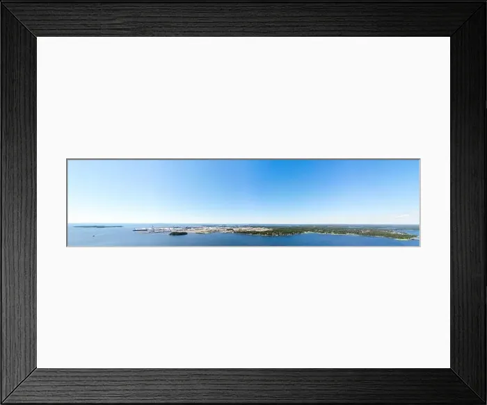 Framed Print : Aerial panoramic summer view of island Mussalo in Baltic Sea, Kotka, Finland Framed Print : Aerial panoramic summer view of island Mussalo in Baltic Sea, Kotka, Finland