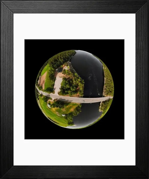 Framed Print : A three dimensional aerial panoramic view of rapid Susikoski at river Kymijoki Framed Print : A three dimensional aerial panoramic view of rapid Susikoski at river Kymijoki