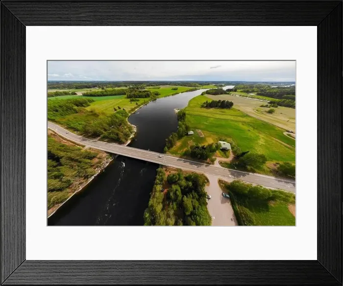 Framed Print : Aerial panoramic view of rapid Susikoski at river Kymijoki, Finland Framed Print : Aerial panoramic view of rapid Susikoski at river Kymijoki, Finland