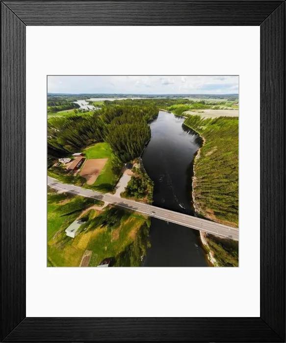 Framed Print : Aerial panoramic view of rapid Susikoski at river Kymijoki, Finland Framed Print : Aerial panoramic view of rapid Susikoski at river Kymijoki, Finland