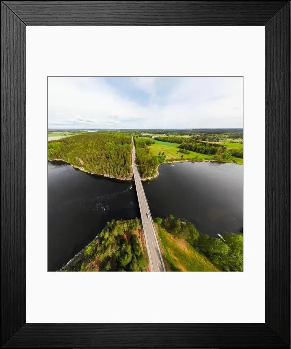 Framed Print : Aerial panoramic view of rapid Susikoski at river Kymijoki, Finland Framed Print : Aerial panoramic view of rapid Susikoski at river Kymijoki, Finland
