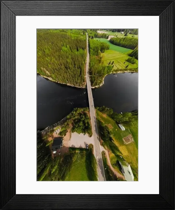 Framed Print : Aerial panoramic view of rapid Susikoski at river Kymijoki, Finland Framed Print : Aerial panoramic view of rapid Susikoski at river Kymijoki, Finland