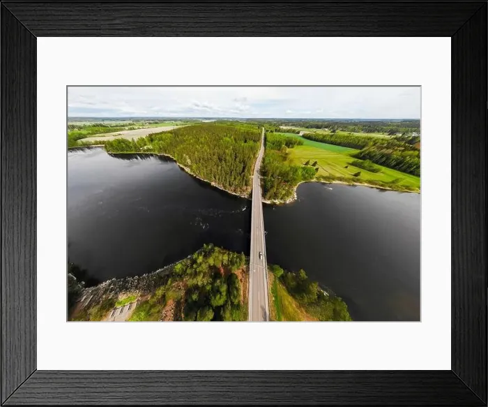 Framed Print : Aerial panoramic view of rapid Susikoski at river Kymijoki, Finland Framed Print : Aerial panoramic view of rapid Susikoski at river Kymijoki, Finland