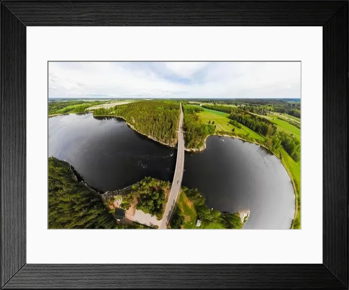 Framed Print : Aerial panoramic view of rapid Susikoski at river Kymijoki, Finland Framed Print : Aerial panoramic view of rapid Susikoski at river Kymijoki, Finland