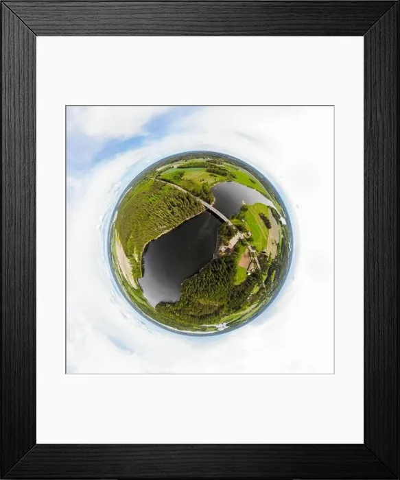 Framed Print : A three dimensional aerial panoramic view of rapid Susikoski at river Kymijoki