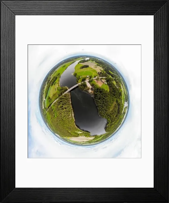Framed Print : A three dimensional aerial panoramic view of rapid Susikoski at river Kymijoki Framed Print : A three dimensional aerial panoramic view of rapid Susikoski at river Kymijoki