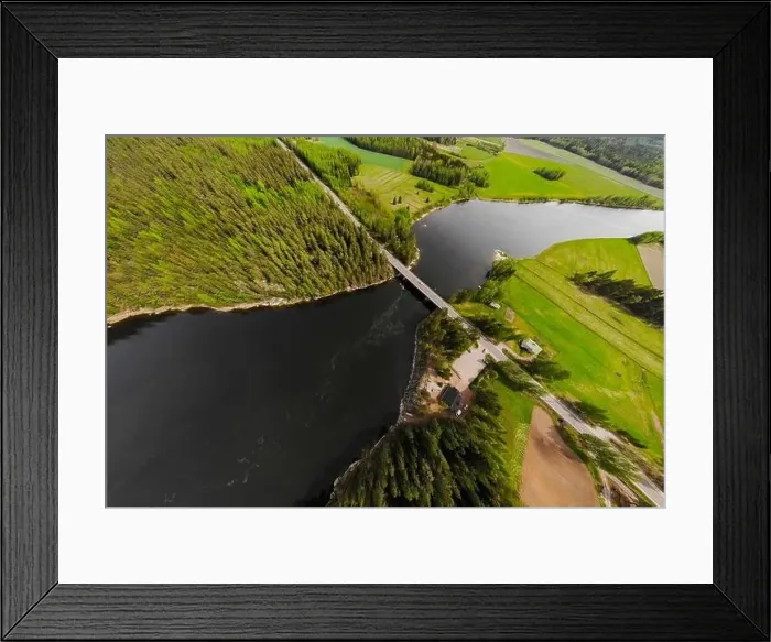 Framed Print : Aerial panoramic view of rapid Susikoski at river Kymijoki, Finland Framed Print : Aerial panoramic view of rapid Susikoski at river Kymijoki, Finland