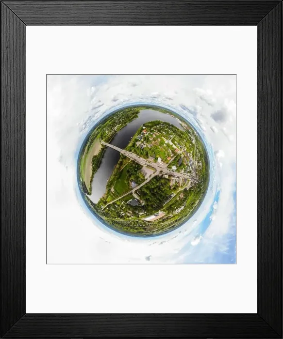 Framed Print : A three dimensional aerial panoramic view of city Inkeroinen at river Kymijoki, Finland Framed Print : A three dimensional aerial panoramic view of city Inkeroinen at river Kymijoki, Finland