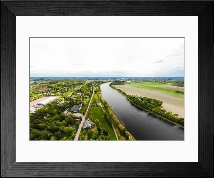 Framed Print : Aerial panoramic view of city Inkeroinen at river Kymijoki, Finland Framed Print : Aerial panoramic view of city Inkeroinen at river Kymijoki, Finland