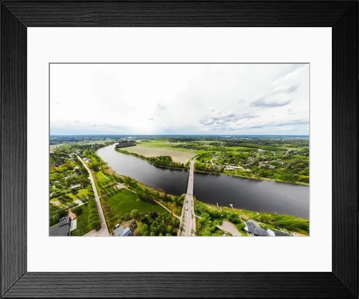 Framed Print : Aerial panoramic view of city Inkeroinen at river Kymijoki, Finland Framed Print : Aerial panoramic view of city Inkeroinen at river Kymijoki, Finland