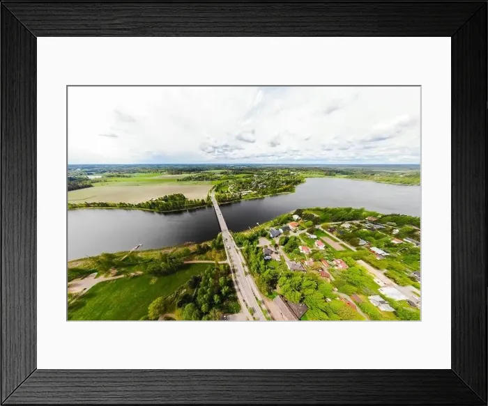 Framed Print : Aerial panoramic view of city Inkeroinen at river Kymijoki, Finland Framed Print : Aerial panoramic view of city Inkeroinen at river Kymijoki, Finland