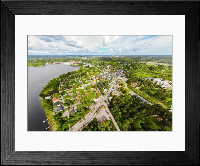 Framed Print : Aerial panoramic view of city Inkeroinen at river Kymijoki, Finland Framed Print : Aerial panoramic view of city Inkeroinen at river Kymijoki, Finland