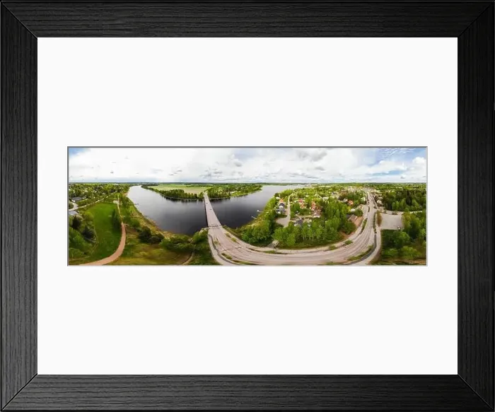 Framed Print : Aerial panoramic view of city Inkeroinen at river Kymijoki, Finland Framed Print : Aerial panoramic view of city Inkeroinen at river Kymijoki, Finland