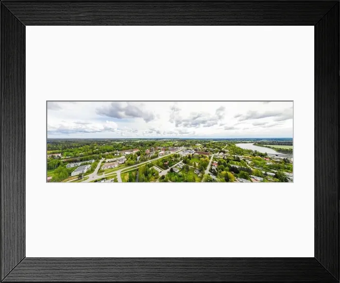 Framed Print : Aerial panoramic view of city Inkeroinen at river Kymijoki, Finland Framed Print : Aerial panoramic view of city Inkeroinen at river Kymijoki, Finland
