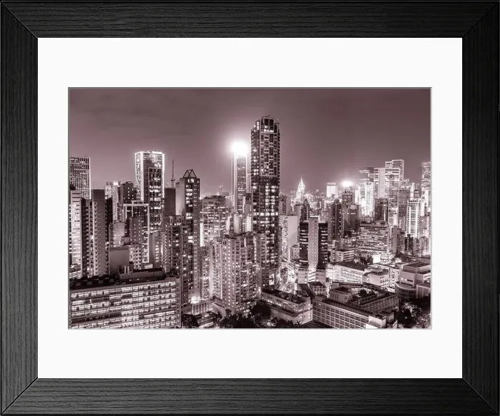 Framed Print : The amazing night and sunset view of cityscape and skyscrapers in Hong-Kong Framed Print : The amazing night and sunset view of cityscape and skyscrapers in Hong-Kong