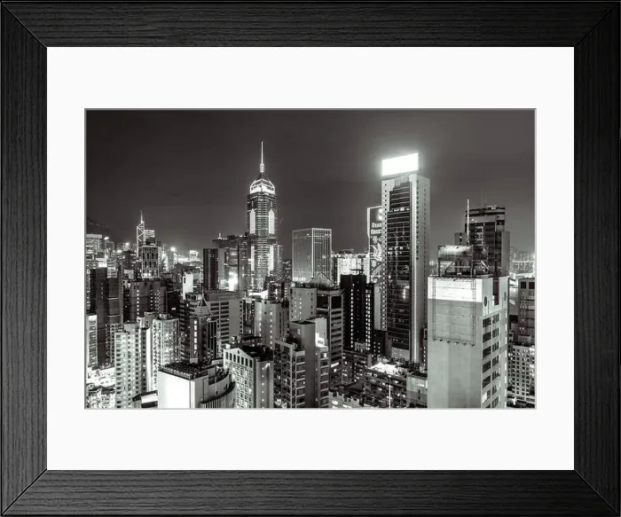 Framed Print : The amazing night and sunset view of cityscape and skyscrapers in Hong-Kong Framed Print : The amazing night and sunset view of cityscape and skyscrapers in Hong-Kong