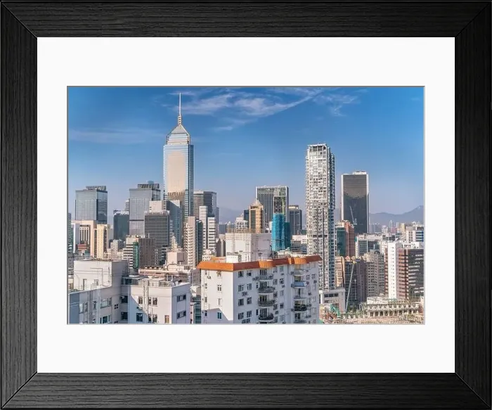 Framed Print : The amazing view of Hong-Kong cityscape full of skyscrapers from the rooftop Framed Print : The amazing view of Hong-Kong cityscape full of skyscrapers from the rooftop