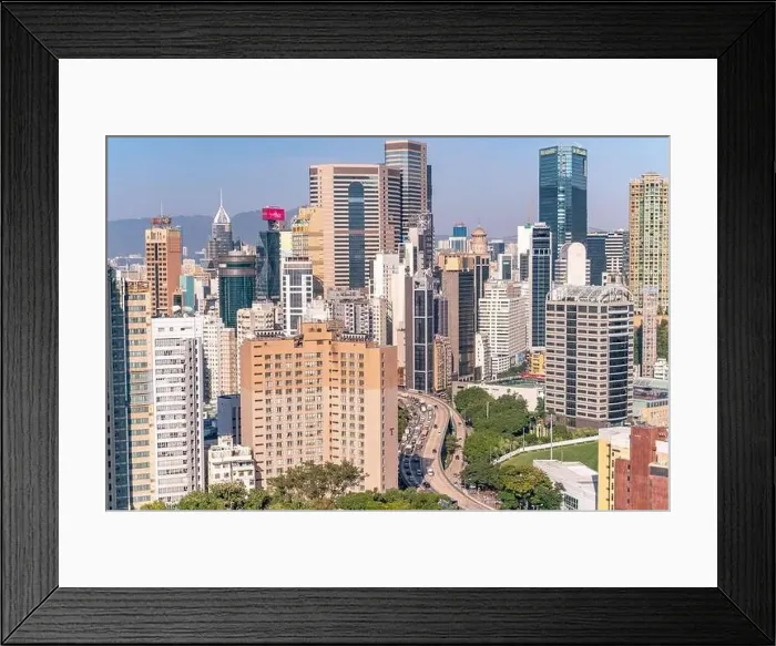Framed Print : The amazing view of Hong-Kong cityscape full of skyscrapers from the rooftop