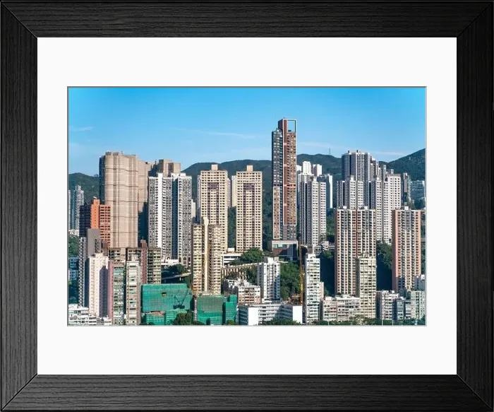 Framed Print : The amazing view of Hong-Kong cityscape full of skyscrapers from the rooftop Framed Print : The amazing view of Hong-Kong cityscape full of skyscrapers from the rooftop