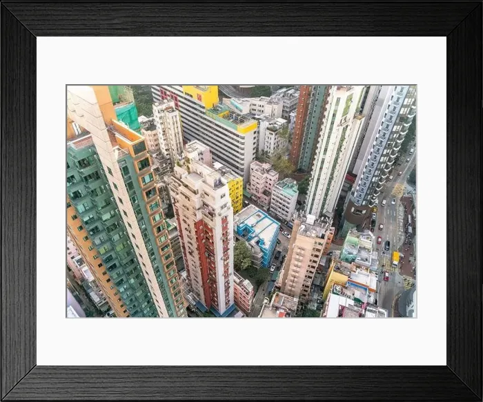 Framed Print : The amazing view of Hong-Kong cityscape full of skyscrapers from the rooftop Framed Print : The amazing view of Hong-Kong cityscape full of skyscrapers from the rooftop