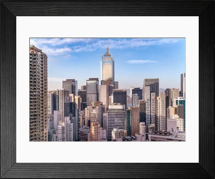 Framed Print : The amazing view of Hong-Kong cityscape full of skyscrapers from the rooftop Framed Print : The amazing view of Hong-Kong cityscape full of skyscrapers from the rooftop