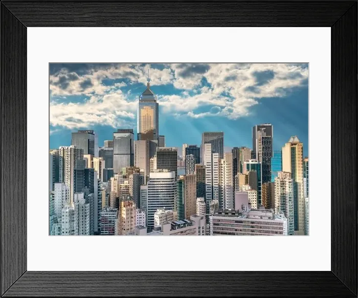 Framed Print : The incredible night cityscape view of lights on the water on Victoria Harbour in Hong Kong Framed Print : The incredible night cityscape view of lights on the water on Victoria Harbour in Hong Kong