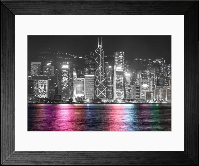 Framed Print : The amazing view of Hong-Kong cityscape full of skyscrapers from the rooftop