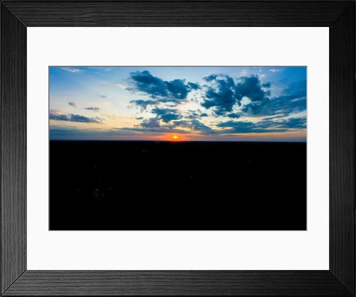Framed Print : Panoramic aerial view of beautiful green tropical forest with mountains and majestic blue sky and clouds. Sunset Framed Print : Panoramic aerial view of beautiful green tropical forest with mountains and majestic blue sky and clouds. Sunset