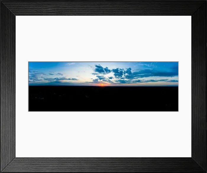 Framed Print : Panoramic aerial view of beautiful green tropical forest with mountains and majestic blue sky and clouds. Sunset Framed Print : Panoramic aerial view of beautiful green tropical forest with mountains and majestic blue sky and clouds. Sunset