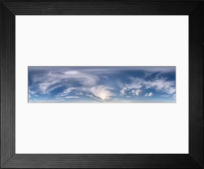 Framed Print : Seamless clear blue sky hdri panorama 360 degrees angle view with zenith Framed Print : Seamless clear blue sky hdri panorama 360 degrees angle view with zenith