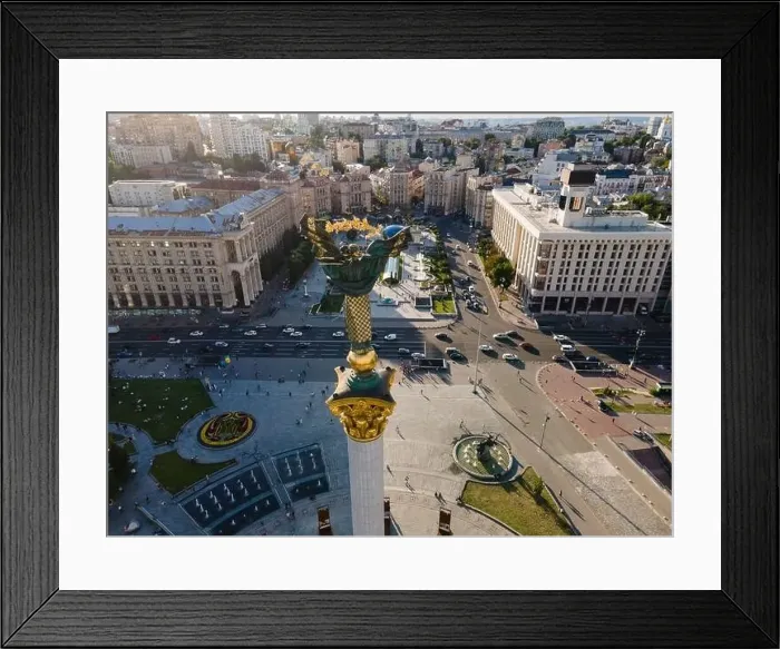 Framed Print : Independence Square in Kyiv, Ukraine. Maidan. Aerial view Framed Print : Independence Square in Kyiv, Ukraine. Maidan. Aerial view