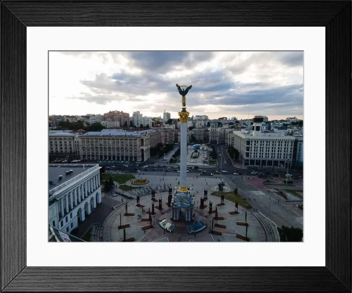 Framed Print : Independence Square in Kyiv, Ukraine. Maidan. Aerial view Framed Print : Independence Square in Kyiv, Ukraine. Maidan. Aerial view