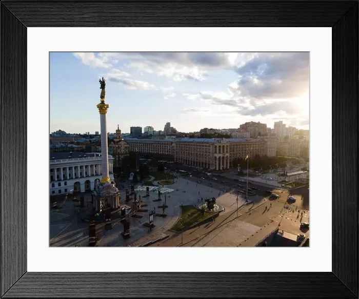 Framed Print : Independence Square in Kyiv, Ukraine. Maidan. Aerial view Framed Print : Independence Square in Kyiv, Ukraine. Maidan. Aerial view