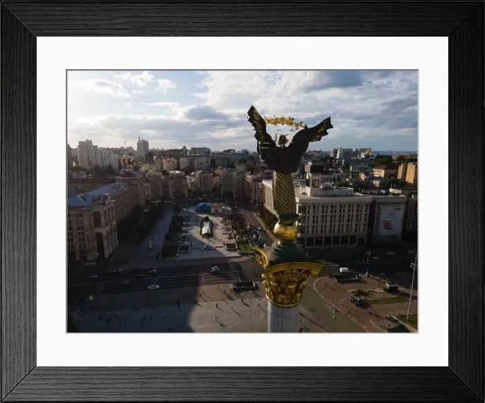 Framed Print : Independence Square in Kyiv, Ukraine. Maidan. Aerial view Framed Print : Independence Square in Kyiv, Ukraine. Maidan. Aerial view