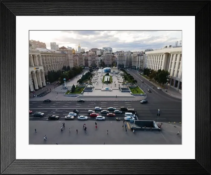 Framed Print : Independence Square in Kyiv, Ukraine. Maidan. Aerial view Framed Print : Independence Square in Kyiv, Ukraine. Maidan. Aerial view