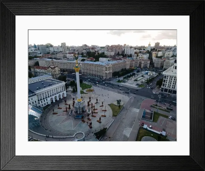 Framed Print : Independence Square in Kyiv, Ukraine. Maidan. Aerial view Framed Print : Independence Square in Kyiv, Ukraine. Maidan. Aerial view