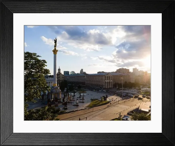 Framed Print : Independence Square in Kyiv, Ukraine. Maidan. Aerial view Framed Print : Independence Square in Kyiv, Ukraine. Maidan. Aerial view