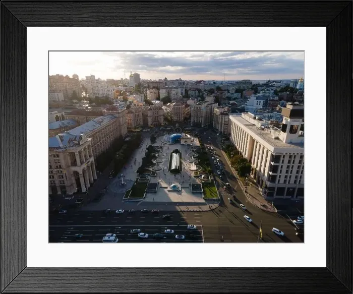 Framed Print : Independence Square in Kyiv, Ukraine. Maidan. Aerial view Framed Print : Independence Square in Kyiv, Ukraine. Maidan. Aerial view