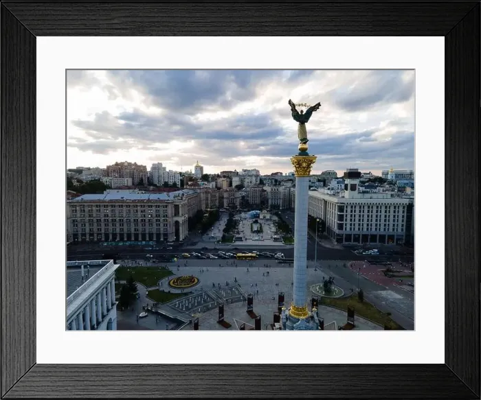 Framed Print : Independence Square in Kyiv, Ukraine. Maidan. Aerial view Framed Print : Independence Square in Kyiv, Ukraine. Maidan. Aerial view