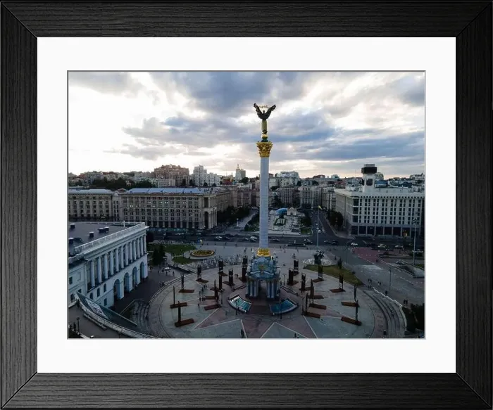 Framed Print : Independence Square in Kyiv, Ukraine. Maidan. Aerial view Framed Print : Independence Square in Kyiv, Ukraine. Maidan. Aerial view