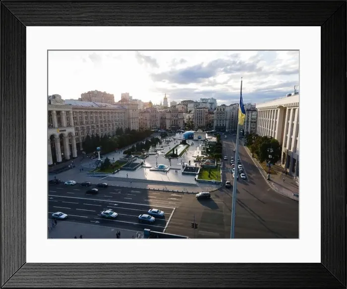 Framed Print : Independence Square in Kyiv, Ukraine. Maidan. Aerial view Framed Print : Independence Square in Kyiv, Ukraine. Maidan. Aerial view