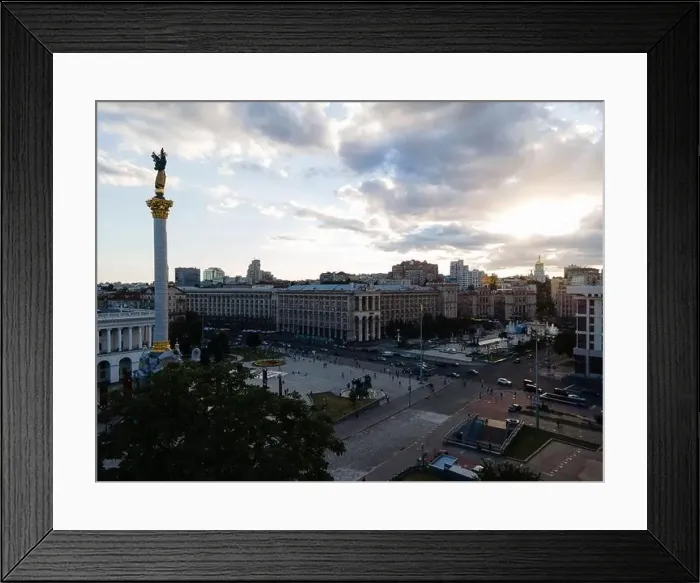 Framed Print : Independence Square in Kyiv, Ukraine. Maidan. Aerial view Framed Print : Independence Square in Kyiv, Ukraine. Maidan. Aerial view
